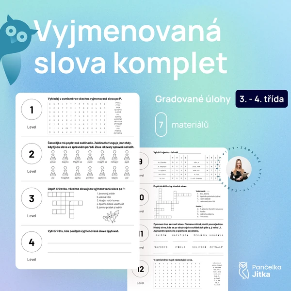 Balíček gradovaných úloh - vyjmenovaná slova