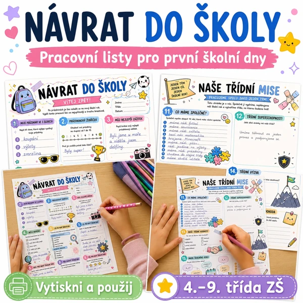 Návrat do školy – pracovní listy pro první školní dny