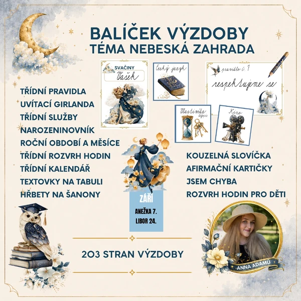 Balíček výzdoby pro 1. stupeň - nebeská zahrada