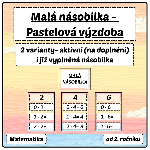 Malá násobilka - Pastelová výzdoba