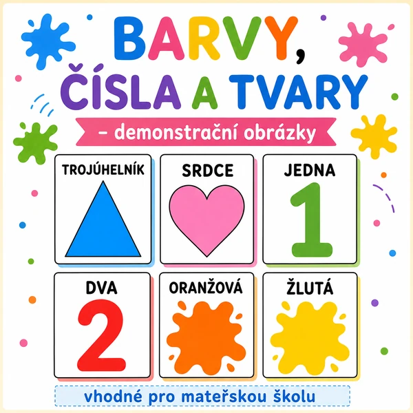 Barvy, čísla a tvary - demonstrační obrázky 