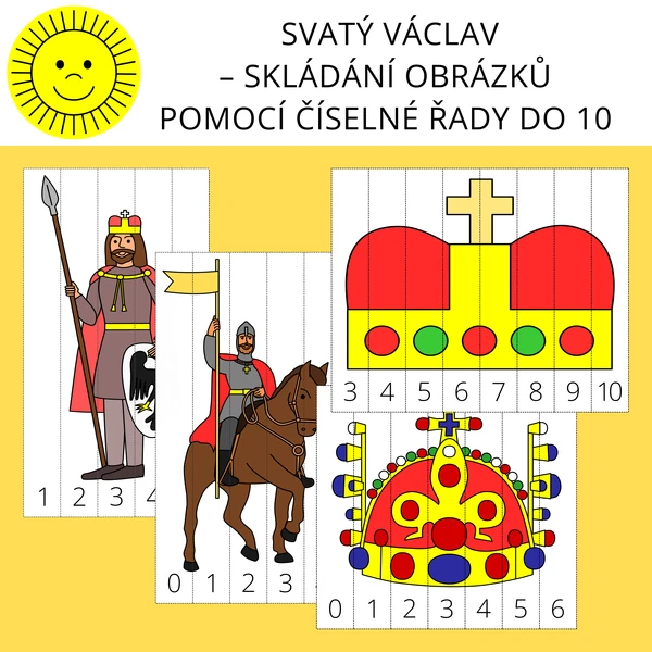 SVATÝ VÁCLAV – SKLÁDÁNÍ OBRÁZKŮ POMOCÍ ČÍSELNÉ ŘADY DO 10