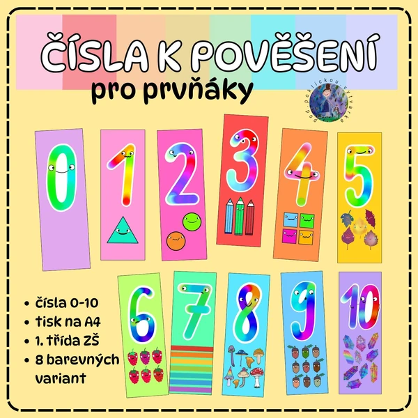 Čísla k pověšení pro prvňáky