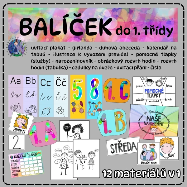 Balíček do 1. třídy - kompletní funkční výzdoba, jednotný styl
