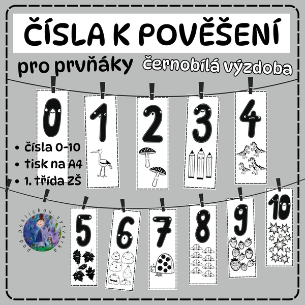 Čísla k pověšení pro prvňáky