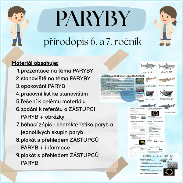 Paryby - sestavte si svou vyučovací hodinu