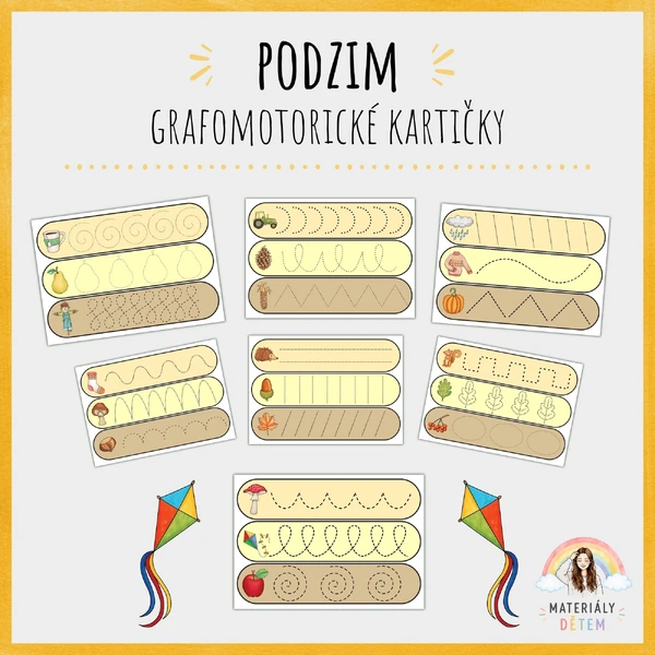 🍁Grafomotorické kartičky - Podzim🍁