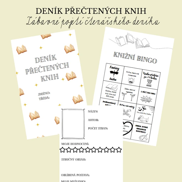 Deník přečtených knih - sada podporující žáky ke čtení