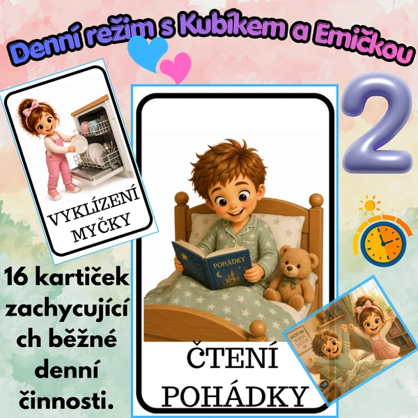 🌞 Kubík a Emička – Denní režim 2 (rozšiřující sada)