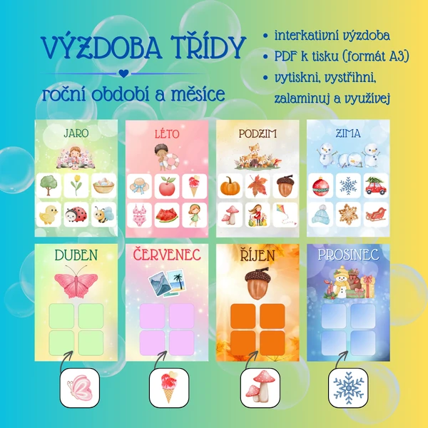 Výzdoba třídy - roční období a měsíce