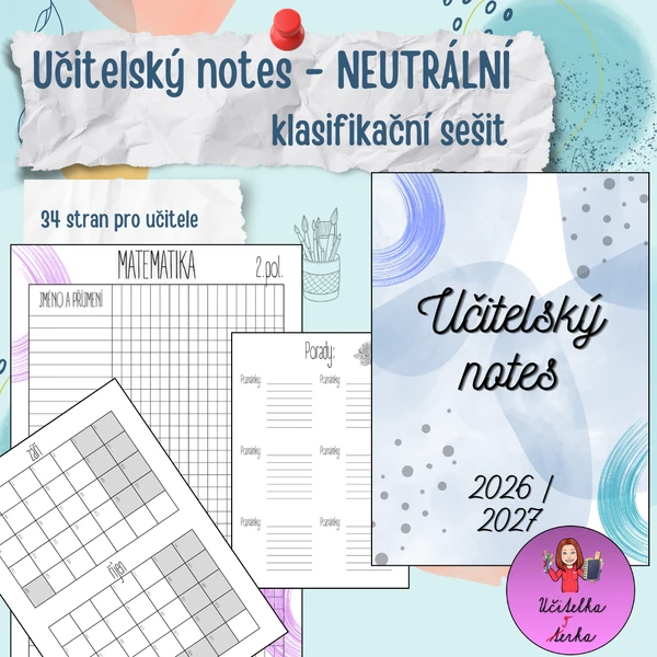 Učitelský notes - klasifikační sešit NEUTRÁLNÍ