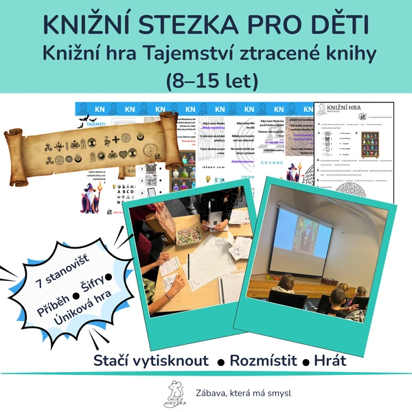 Tajemství ztracené knihy – šifrovací stezka s prvky únikové hry