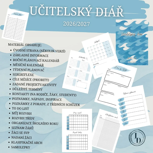 Učitelský diář 2026/2027 - vlny