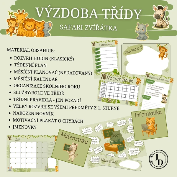 Výzdoba třídy - SAFARI