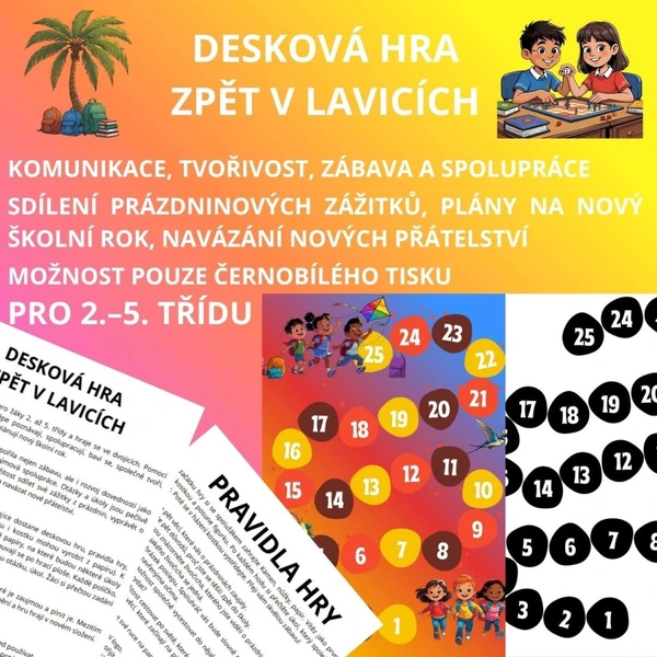 Desková hra - Zpět v lavicích (začátek školního roku, září)