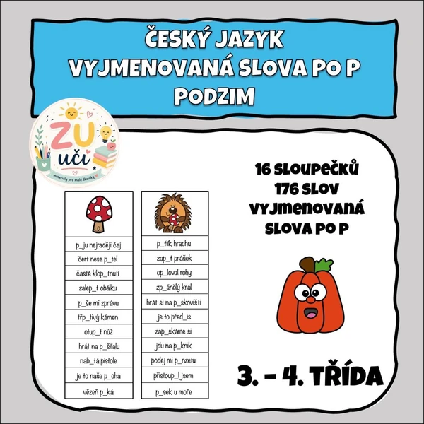 Vyjmenovaná slova po P - Podzimní sloupečky