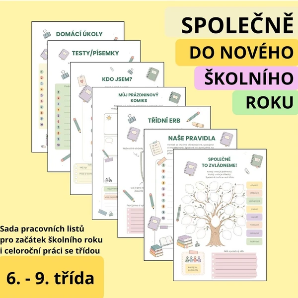 SPOLEČNĚ DO NOVÉHO ŠKOLNÍHO ROKU - Sada pracovních listů pro začátek školního roku i celoroční práci se třídou