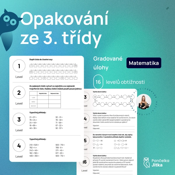 Gradované úlohy - opakování učiva ze 3. třídy - M