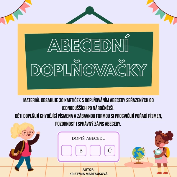 🔤 Abecední doplňovačky - 30 kartiček k doplnění