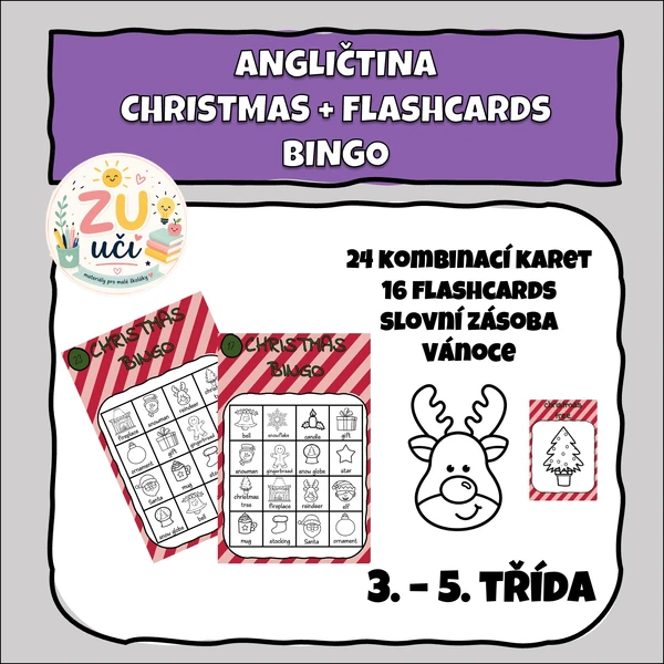 Christmas bingo + 16 flashcards