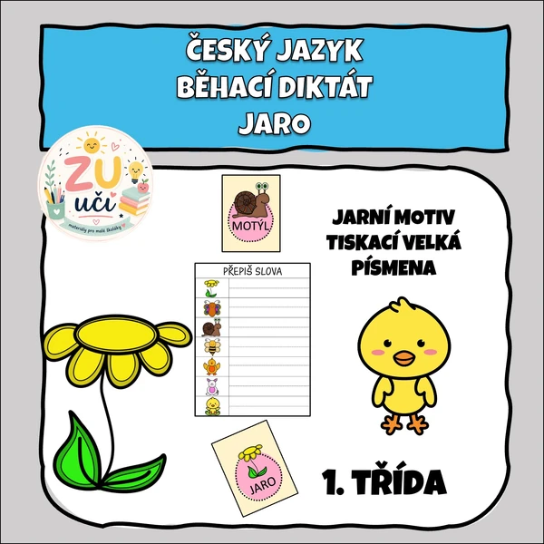 Jarní běhací diktát pro prvňáčky