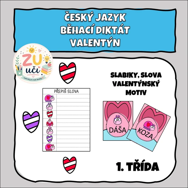 Běhací diktát - Valentýn