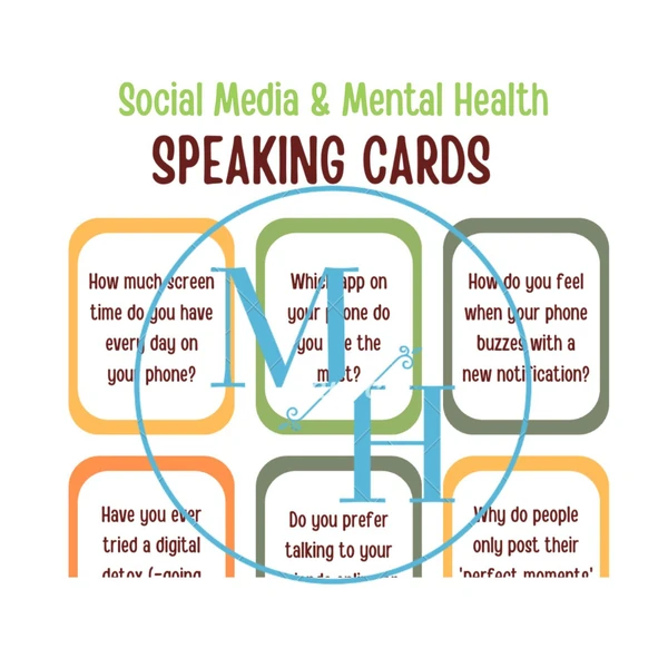 Social media and mental health- speaking cards (A2-B1)