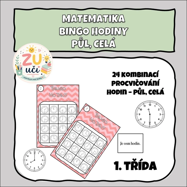 Bingo - Hodiny - půl, celá