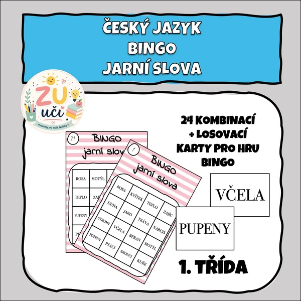 Češtinářské bingo - Jarní slova