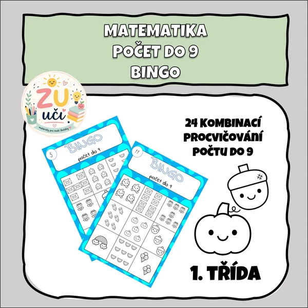 Matematické bingo - Počet do 9