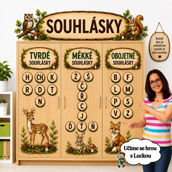 LES - SOUHLÁSKY tvrdé, měkké, obojetné - výzdoba les