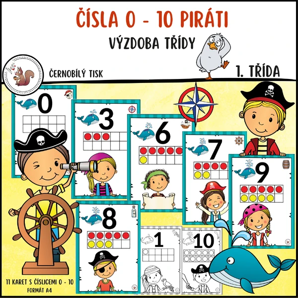 Čísla 0 - 10 piráti