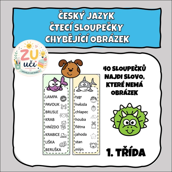 Čtecí sloupečky - Najdi chybějící obrázky