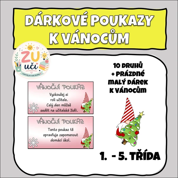 Dárkové poukazy k Vánocům