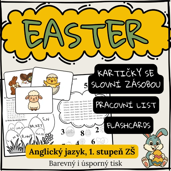 EASTER - kartičky a pracovní list (1. stupeň ZŠ)
