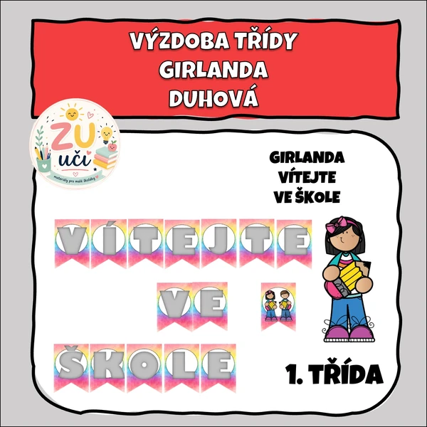 Výzdoba třídy - Girlanda - Vítejte ve škole!