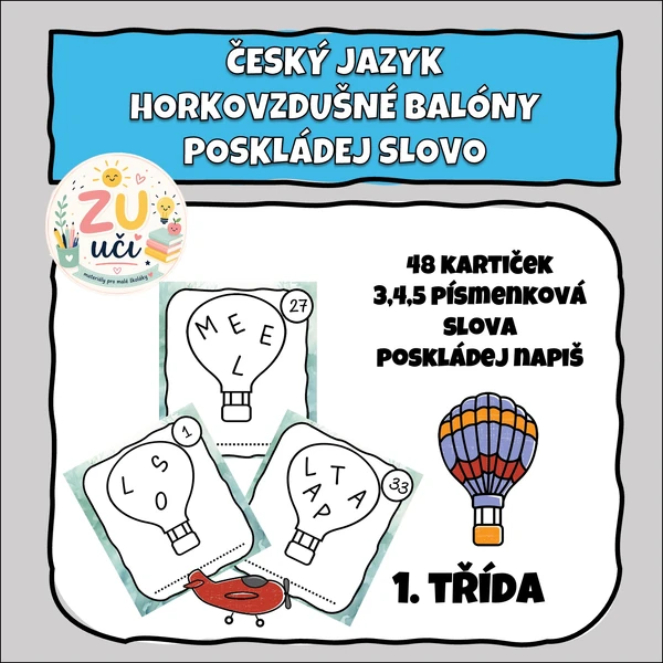 Horkovzdušné balóny - Poskládej slovo