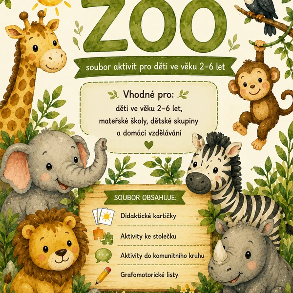 ZOO – soubor aktivit pro děti ve věku 2–6 let 🦁🌿