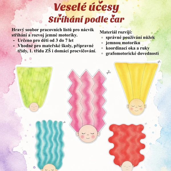 Veselé účesy-stříhání podle čar
