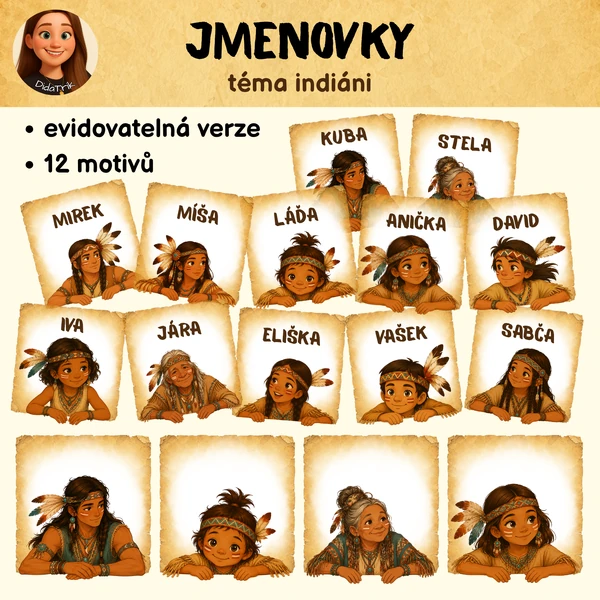 Jmenovky - téma indiáni