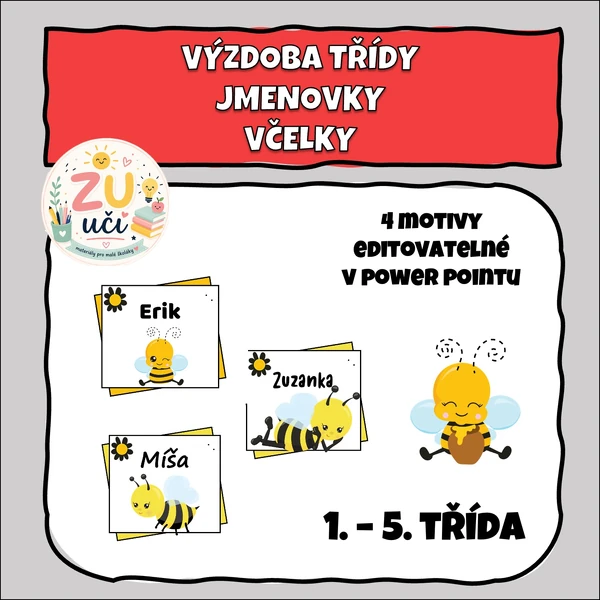 Výzdoba třídy - Jmenovky - Včelky