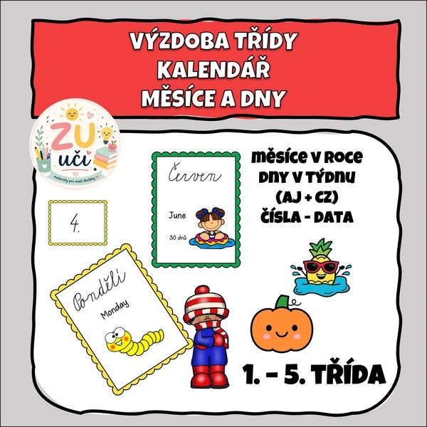 Výzdoba třídy - Kalendář CZ / AJ 