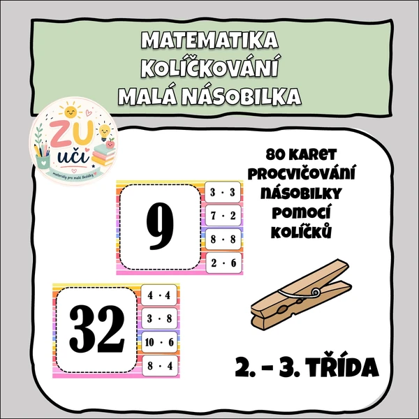 Kolíčkování - Malá násobilka / dělení