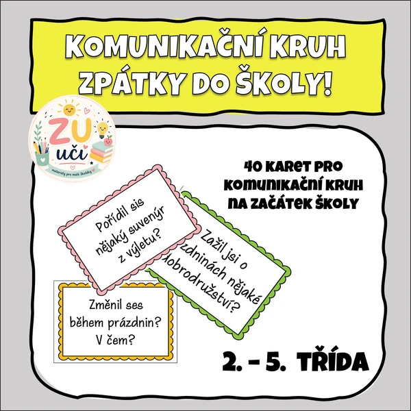 Zpátky do školy - Kartičky pro komunikační kruh