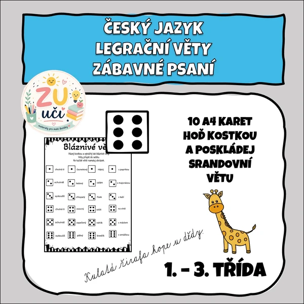 Zábavné psaní s kostkou - tvoříme srandovní a vtipné věty
