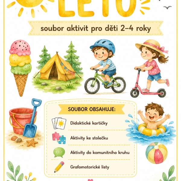 ☀️LÉTO - aktivity pro děti 2 - 4 roky 