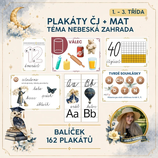 Baliček plakátů do ČJ a MATEMATIKY (1. - 3. třída) - nebeská zahrada