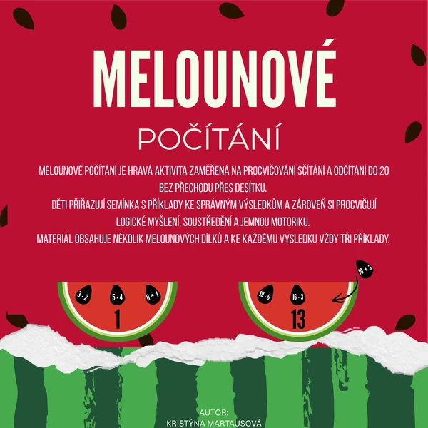 Melounové počítání do 20 - Sčítání a odčítání do 20
