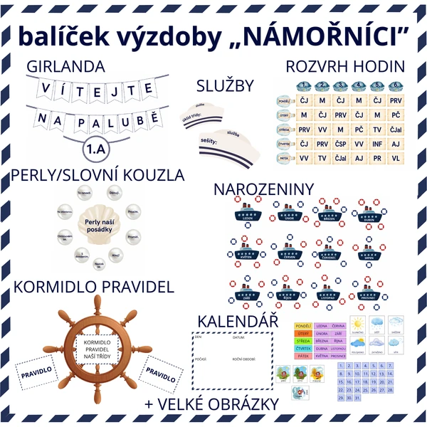 BALÍČEK výzdoby třídy "Námořníci"