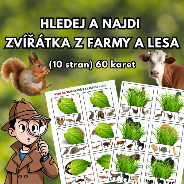 Hledej a najdi – zvířátka z farmy a z lesa!